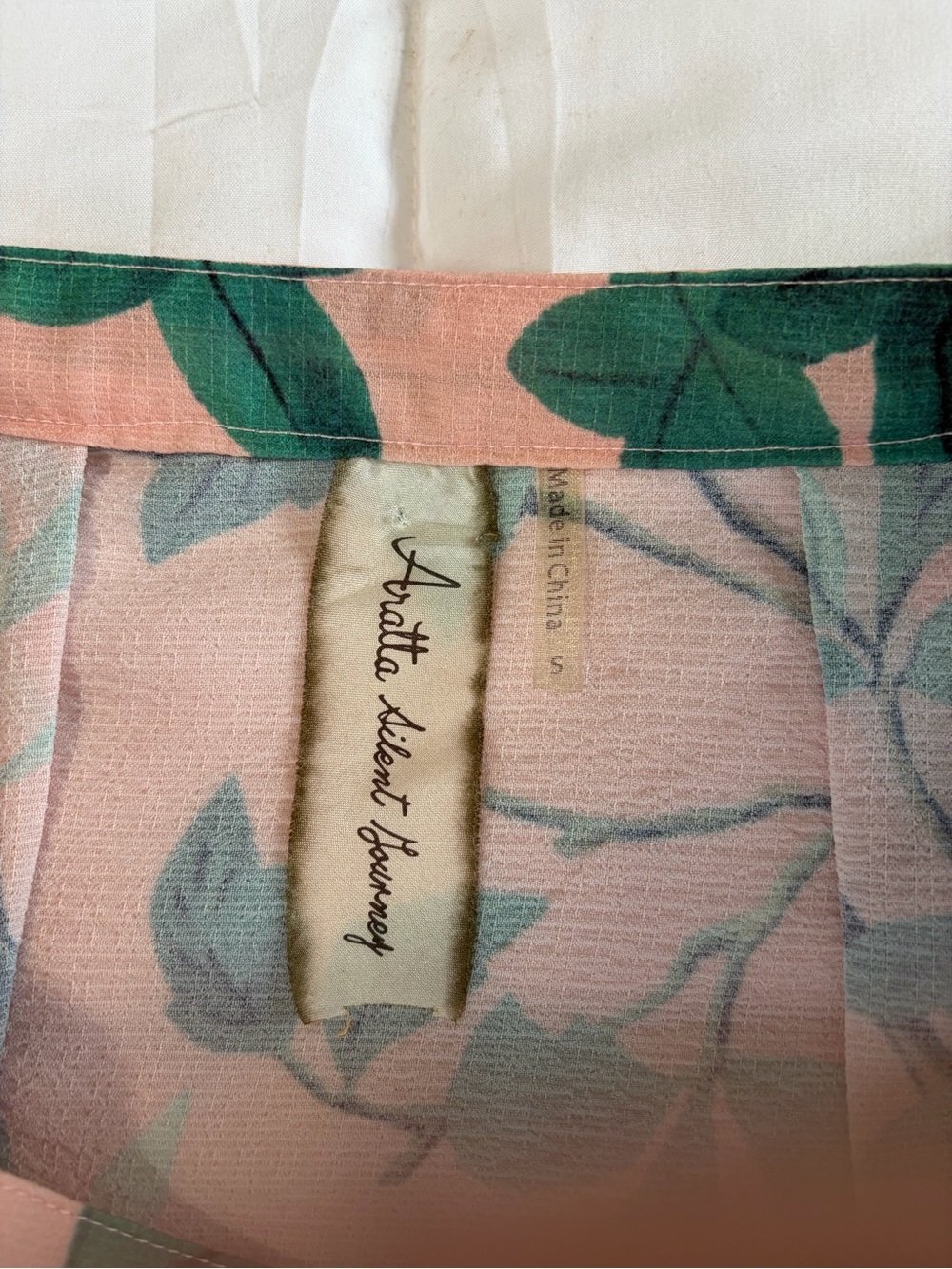 NWOT ArattaSilent Journey- Peach Botanical & Bird Print Maxi Skirt - Picture 5 of 16